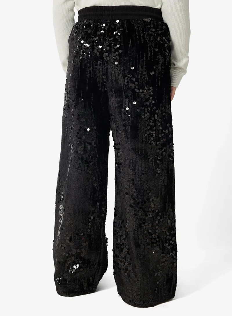 GUESS Kids Sequins Wide Leg Pants